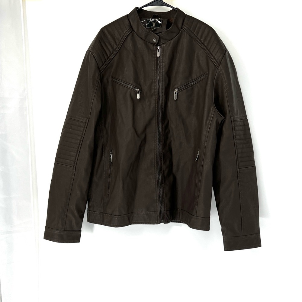Giovanni GALI NWOT faux leather moto jacket men’s 2XL